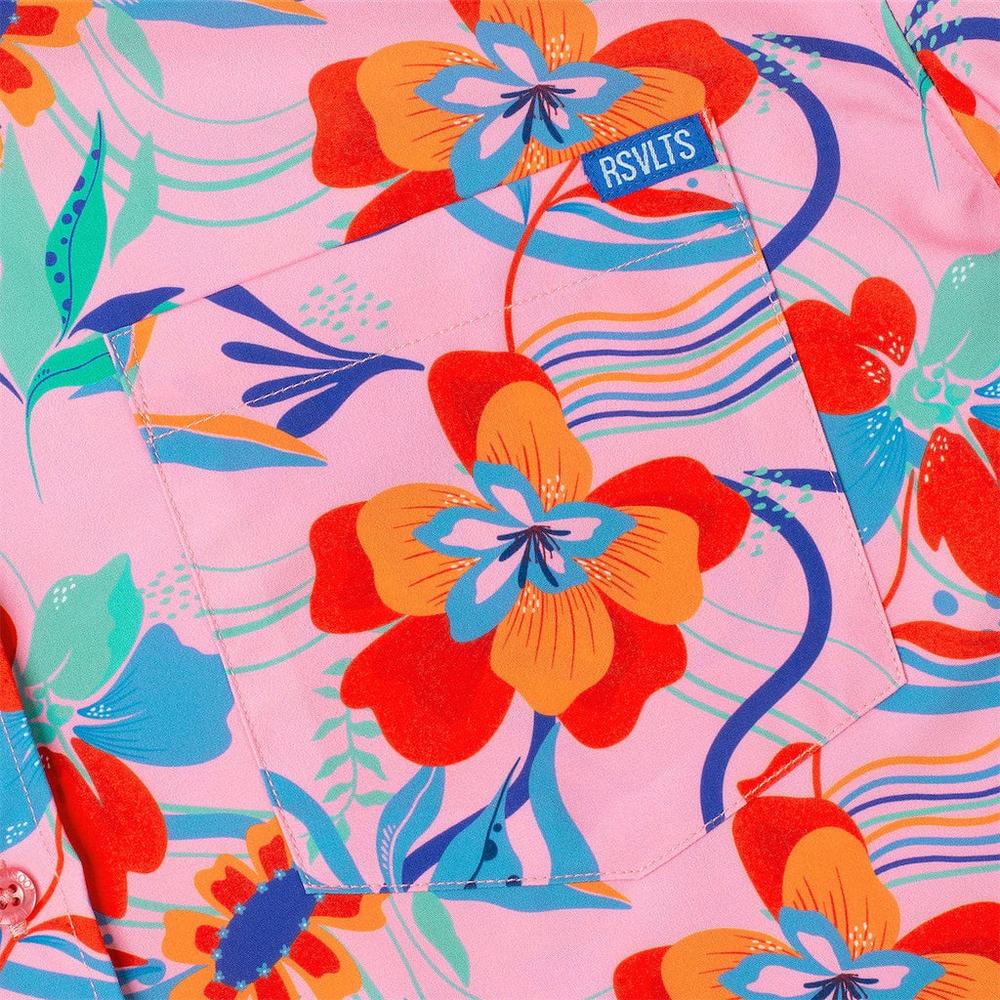 RSVLTS Back to the Fuchsia KUNUFLEX Short Sleeve Shirt in Red — detail 4