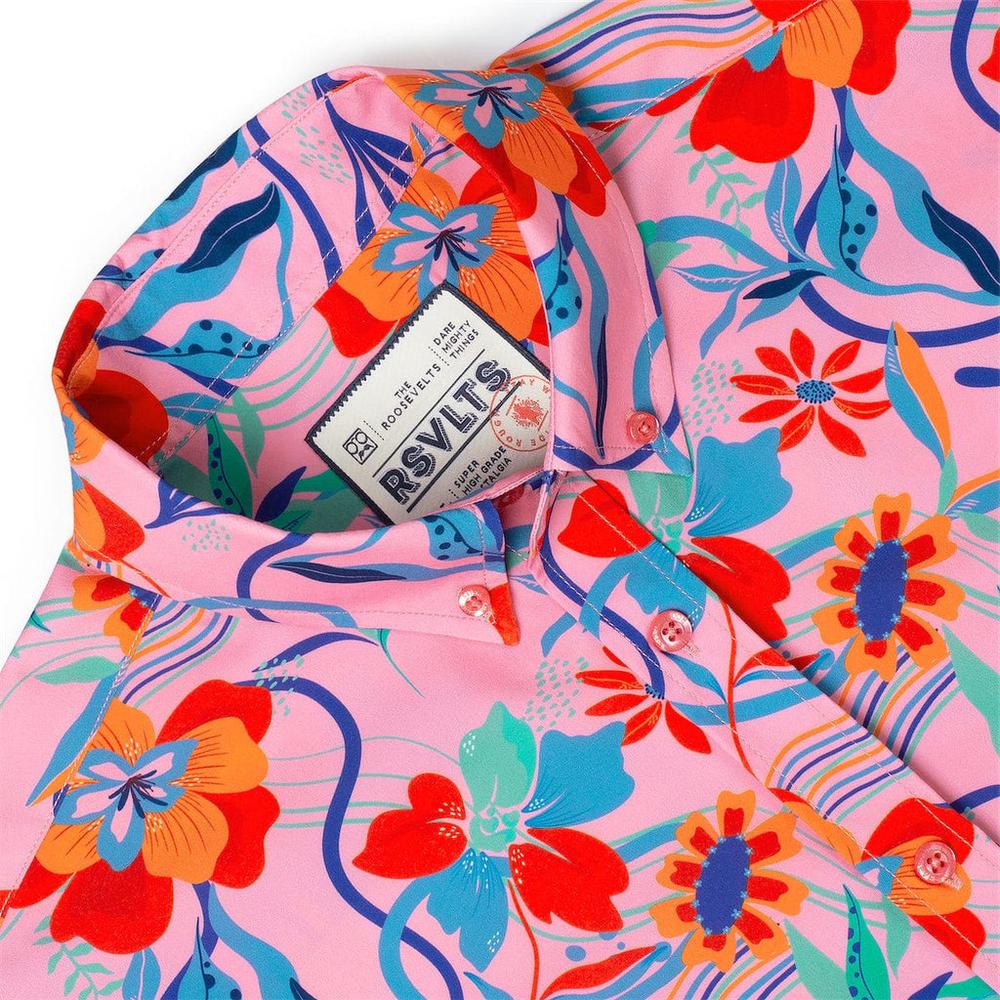 RSVLTS Back to the Fuchsia KUNUFLEX Short Sleeve Shirt in Red — detail 6