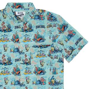 RSVLTS Kamp Koral KUNUFLEX Short Sleeve Shirt in Blue — front view