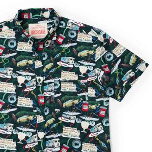 RSVLTS Gris the Season KUNUFLEX Short Sleeve Shirt in Green — front view
