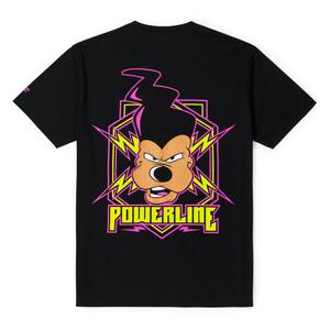 RSVLTS Powerline Crewneck Tee in Black — front view