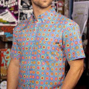 RSVLTS Flower Ballad KUNUFLEX Short Sleeve Shirt in Multicolor — front view