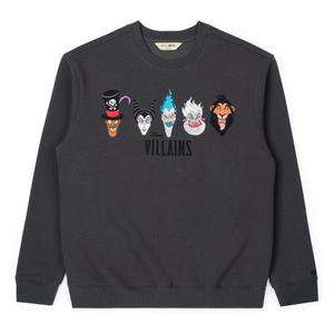 RSVLTS Menacing Mugs Crewneck Sweatshirt in Gray — front view