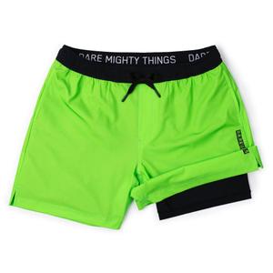 RSVLTS Radioactive V1 Lined Training Shorts in Green — front view