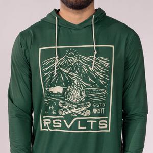 RSVLTS RSVLTS MTNS (Alpine Green) Performance Hoodie in Green — front view