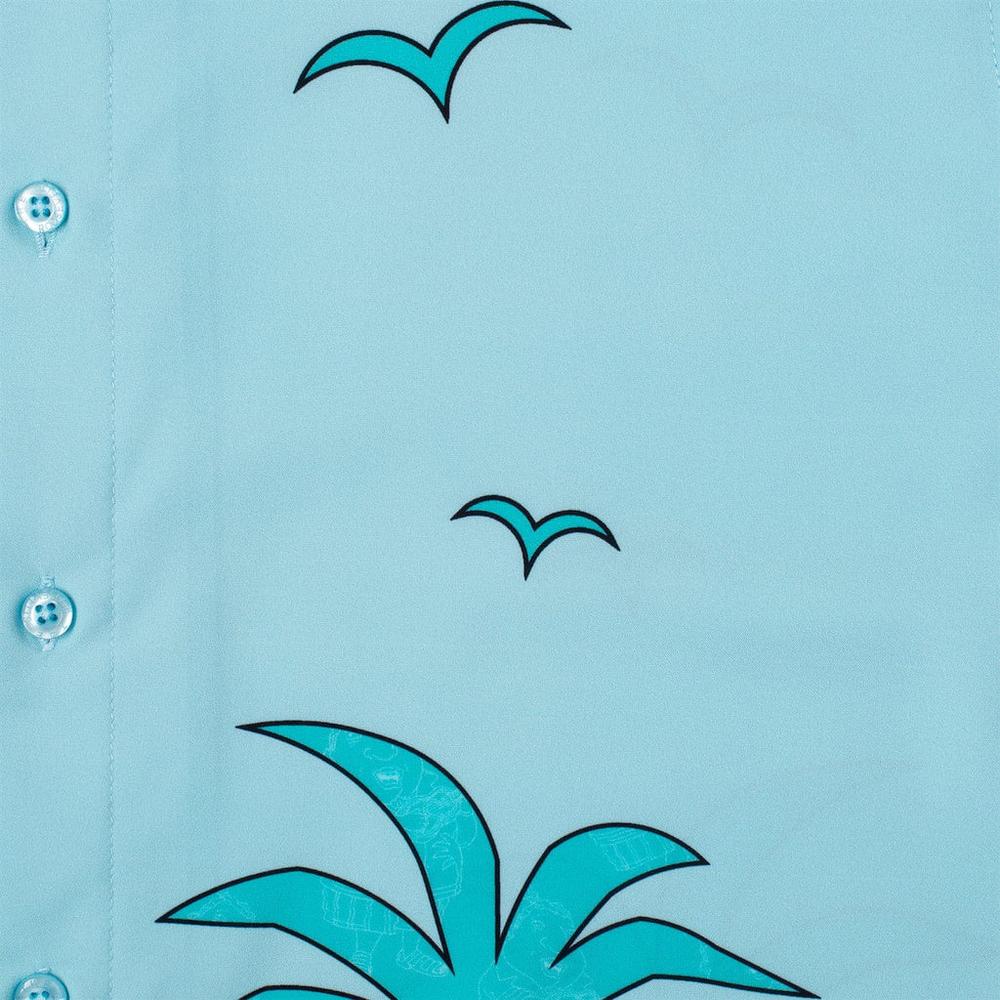 RSVLTS The Uncle Tito Camp Collar KUNUFLEX Short Sleeve Shirt in Blue — detail 17