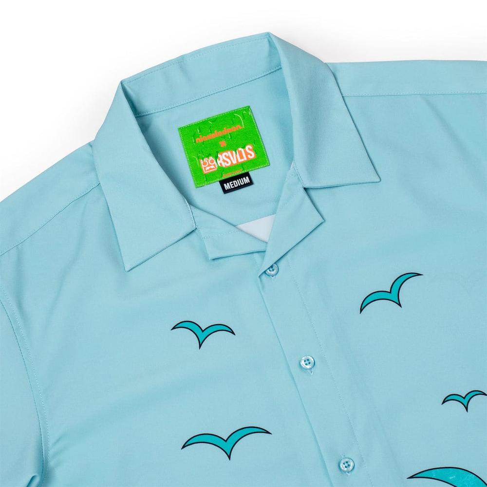 RSVLTS The Uncle Tito Camp Collar KUNUFLEX Short Sleeve Shirt in Blue — detail 10