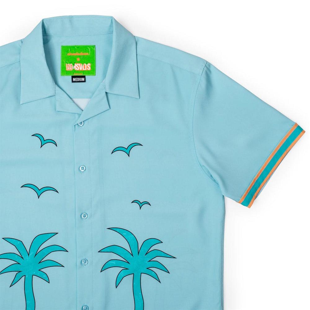 RSVLTS The Uncle Tito Camp Collar KUNUFLEX Short Sleeve Shirt in Blue — detail 15