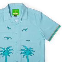 RSVLTS The Uncle Tito Camp Collar KUNUFLEX Short Sleeve Shirt in Blue — detail 15