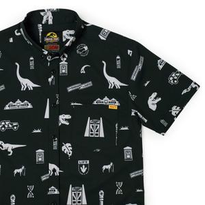 RSVLTS Life Finds a Way KUNUFLEX Short Sleeve Shirt in Black — front view