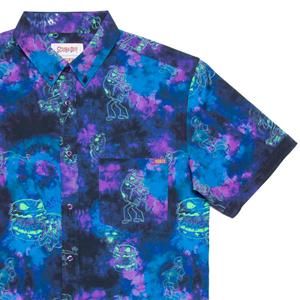 RSVLTS Zoinks!!! KUNUFLEX Short Sleeve Shirt in Blue — front view