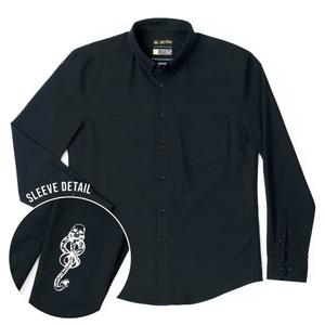 RSVLTS The Dark Mark BorlandFlex Long Sleeve Flannel in Black — front view