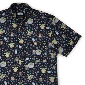 RSVLTS Frik 'n' Grogu KUNUFLEX Short Sleeve Shirt in Black — front view