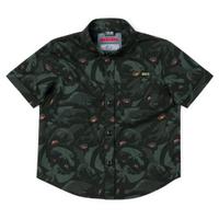 RSVLTS Unleash the Fury Preschool KUNUFLEX Short Sleeve Shirt in Black — front view
