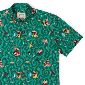 RSVLTS Off with Their Heads! KUNUFLEX Short Sleeve Shirt in Green — front view