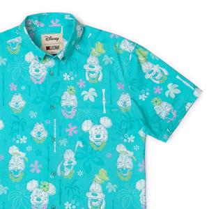 RSVLTS Island Smilin' KUNUFLEX Short Sleeve Shirt in Green — front view