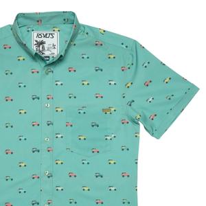 RSVLTS Beach Cruiser KUNUFLEX Short Sleeve Shirt in Green — front view
