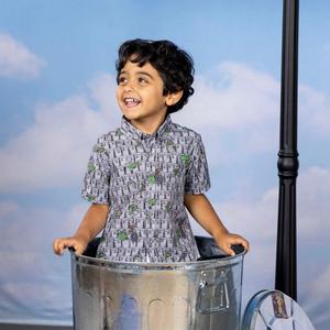RSVLTS Scram! Preschool KUNUFLEX Short Sleeve Shirt in Black — front view