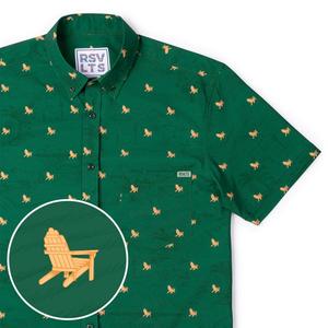 RSVLTS Lil 'Rondacks KUNUFLEX Short Sleeve Shirt in Green — front view