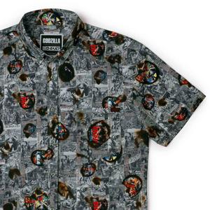 RSVLTS Silver Screen Scorcher KUNUFLEX Short Sleeve Shirt in Gray — front view