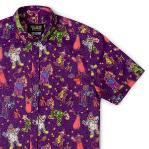 RSVLTS Klown Kaos KUNUFLEX Short Sleeve Shirt in Purple — front view