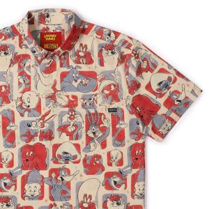 RSVLTS Tunes and Melodies KUNUFLEX Short Sleeve Shirt in Neutral — front view
