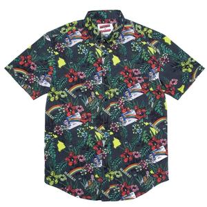RSVLTS I Am McLovin KUNUFLEX Short Sleeve Shirt in Black — front view