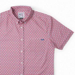 RSVLTS Widdle Ween Dogz KUNUFLEX Short Sleeve Shirt in Red — front view