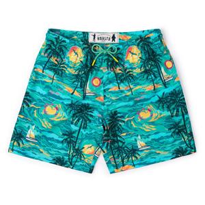 RSVLTS PTO (Palm Tree Oasis) Hybrid Shorts in Green — front view