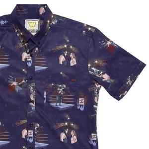 RSVLTS Shawn Michaels vs. Undertaker KUNUFLEX Short Sleeve Shirt in Purple — front view