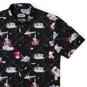 RSVLTS The Twins KUNUFLEX Short Sleeve Shirt in Black — front view