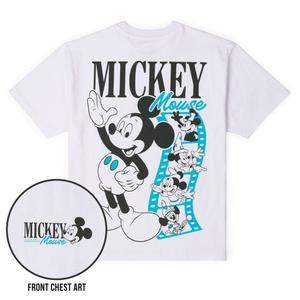 RSVLTS Mickey Through the Ears Vintage Crewneck Tee in White — front view