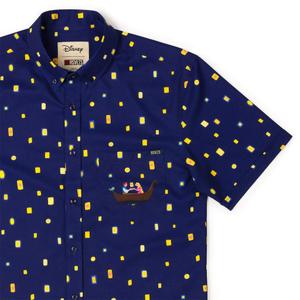 RSVLTS Lanterns KUNUFLEX Short Sleeve Shirt in Blue — front view