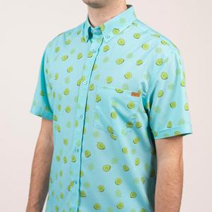RSVLTS Kind of a Big Dill KUNUFLEX Short Sleeve Shirt in Green — front view