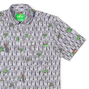 RSVLTS Scram! KUNUFLEX Short Sleeve Shirt in Black — front view