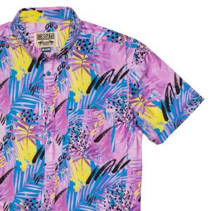 RSVLTS Plum Lake KUNUFLEX Short Sleeve Shirt in Purple — front view