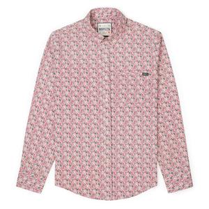 RSVLTS Merry Mashup Long Sleeve Shirt in Red — front view