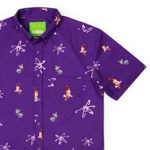 RSVLTS Brain Blast KUNUFLEX Short Sleeve Shirt in Purple — front view