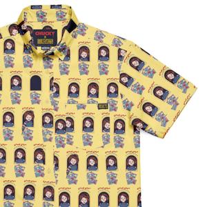 RSVLTS Friends ‘Till the End KUNUFLEX Short Sleeve Shirt in Yellow — front view