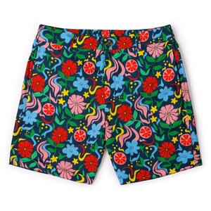 RSVLTS Groovy Garden Bamboo Resort Shorts in Multicolor — front view