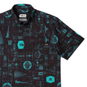 RSVLTS Quite Operational KUNUFLEX Short Sleeve Shirt in Black — front view