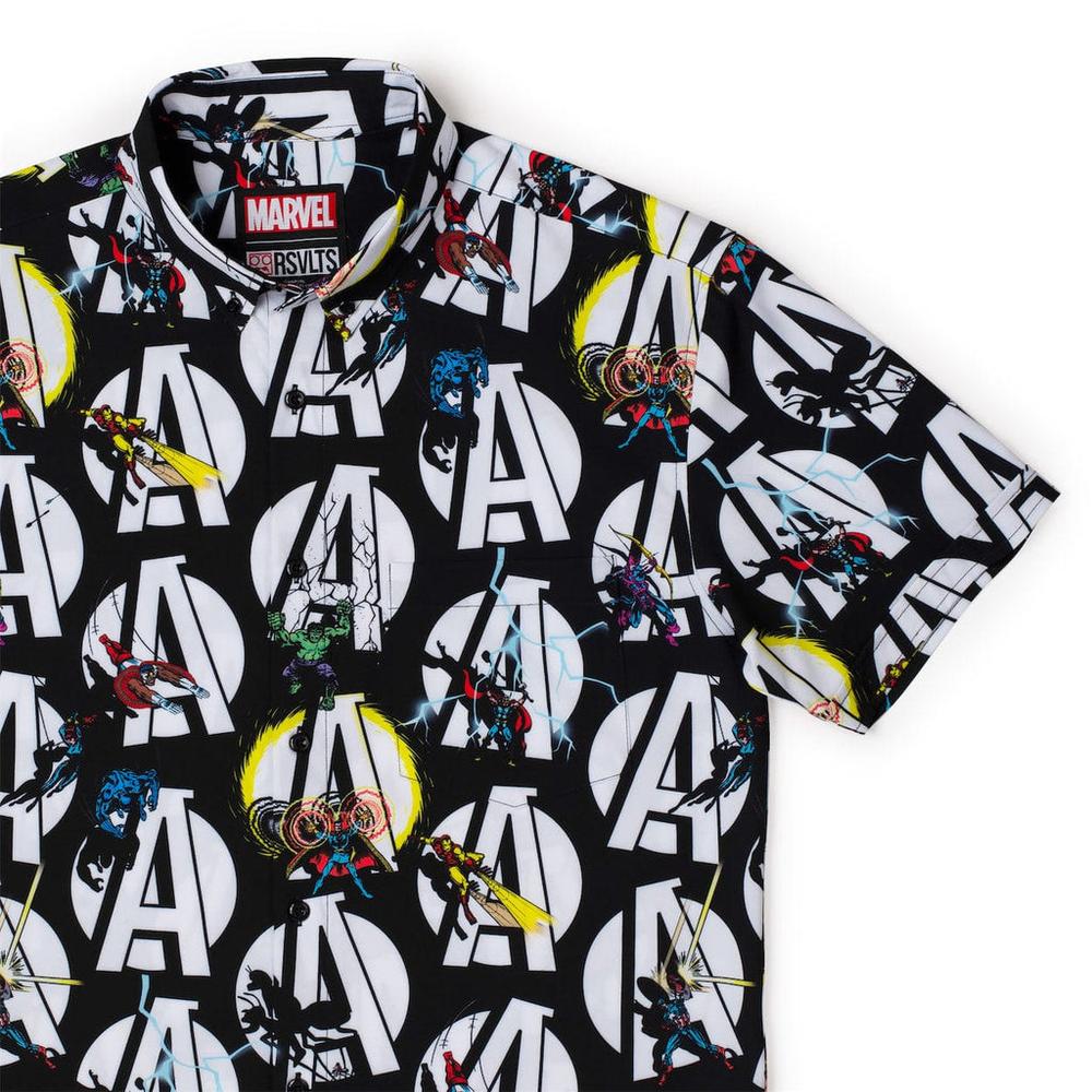 RSVLTS A Is for Avengers KUNUFLEX Short Sleeve Shirt in Black — detail 8