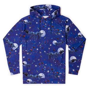 RSVLTS I Am Your Father Christmas Performance Hoodie in Blue — front view