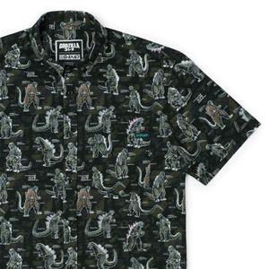 RSVLTS Gojivolution KUNUFLEX Short Sleeve Shirt in Black — front view