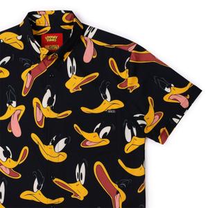 RSVLTS Duck Amuck KUNUFLEX Short Sleeve Shirt in Black — front view