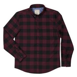RSVLTS Plaid Bunny BorlandFlex Long Sleeve Flannel in Red — front view