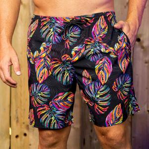 RSVLTS Vacation Steve Hybrid Shorts in Black — front view