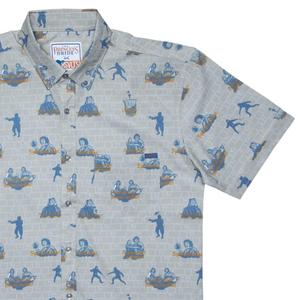 RSVLTS The Outlaws KUNUFLEX Short Sleeve Shirt in Gray — front view