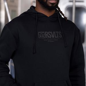 RSVLTS The Stealth Logo Classic Hoodie in Black — front view