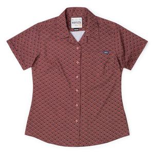 RSVLTS Array Women's KUNUFLEX Short Sleeve Shirt in Red — front view